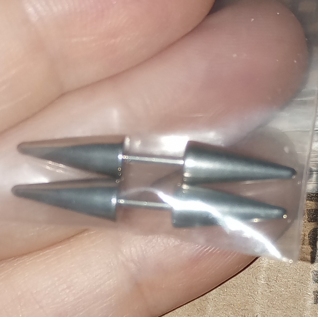 New Silver Gray Barbell Coned Earrings  Surgical Steel Body Jewelry Unisex